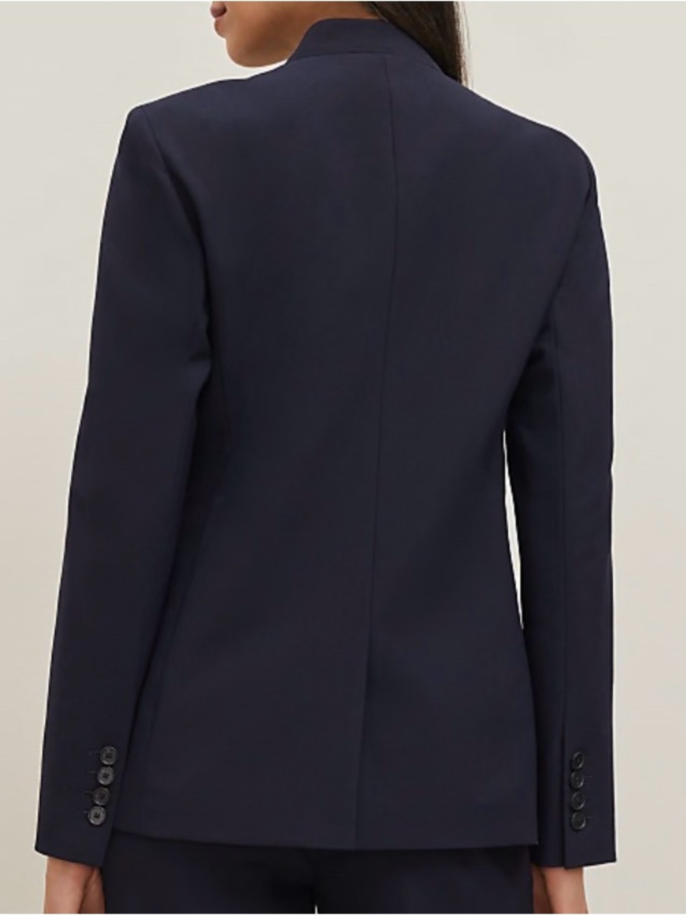 Ann Taylor Collarless Navy Blazer in Seasonless Stretch size 4 - Picture 2 of 8